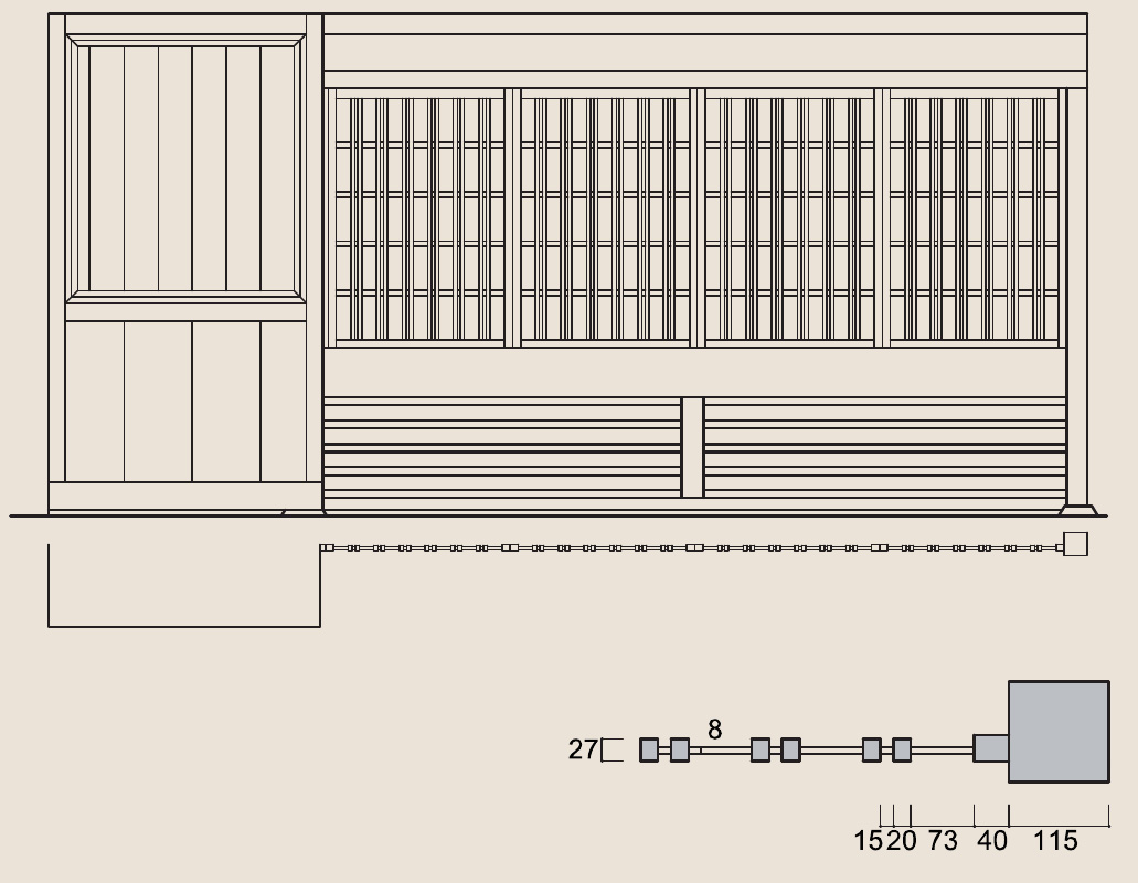 ① 吹き寄せ格子（座敷）