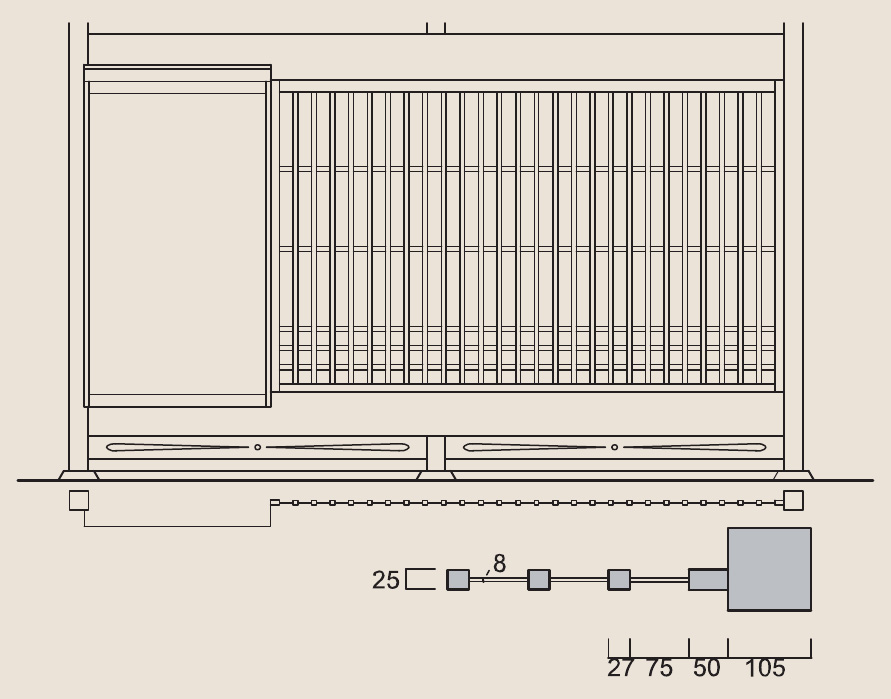 ③ 横桟格子（畳敷きの部屋）