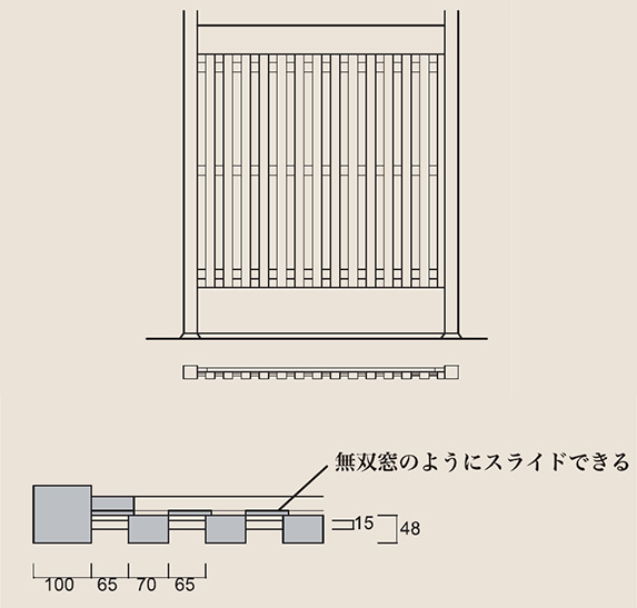 ④ 太い格子（土間）