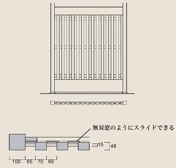④ 太い格子（土間）